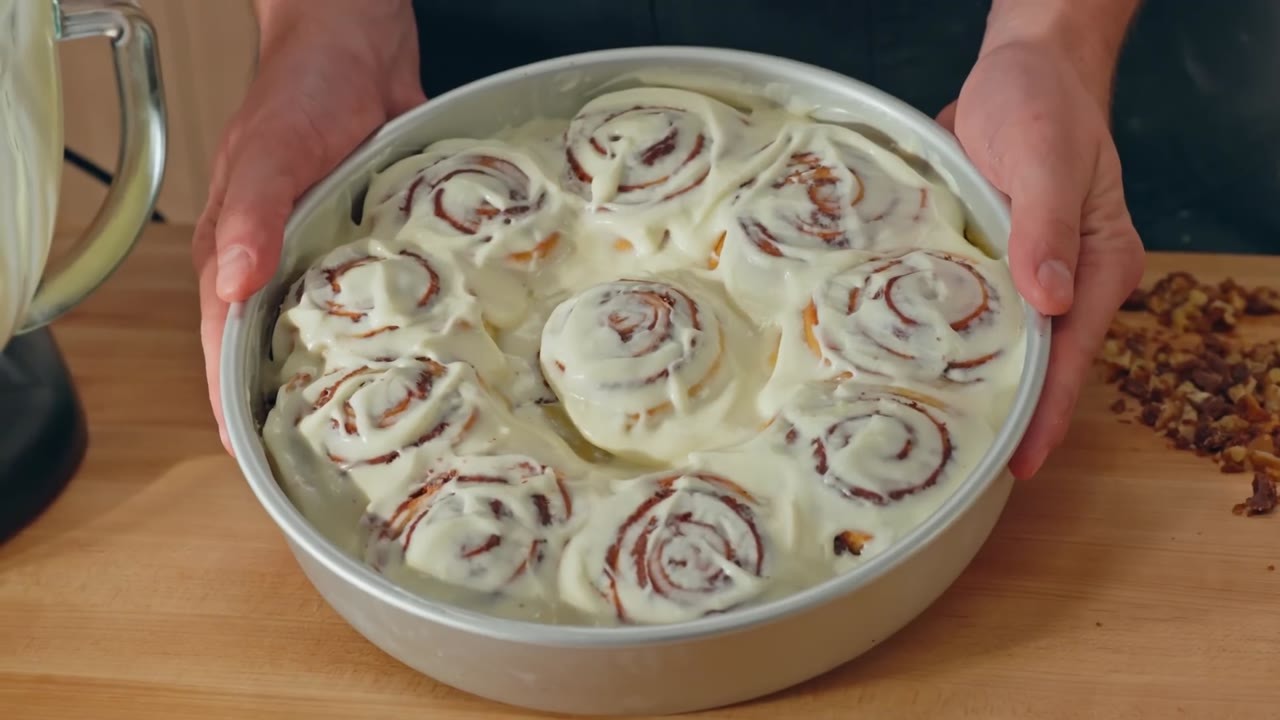 He added brown butter to homemade cinnamon rolls then took them one ...