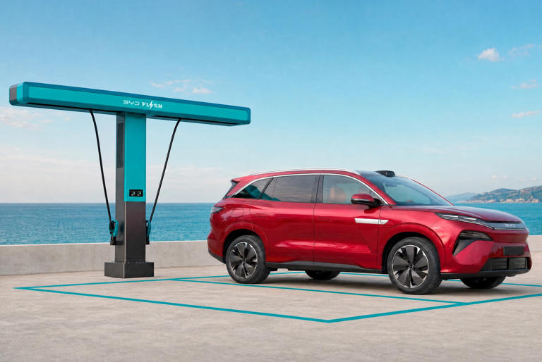 New seven-seat BYD Atto 8 EV features brand’s flash charging tech