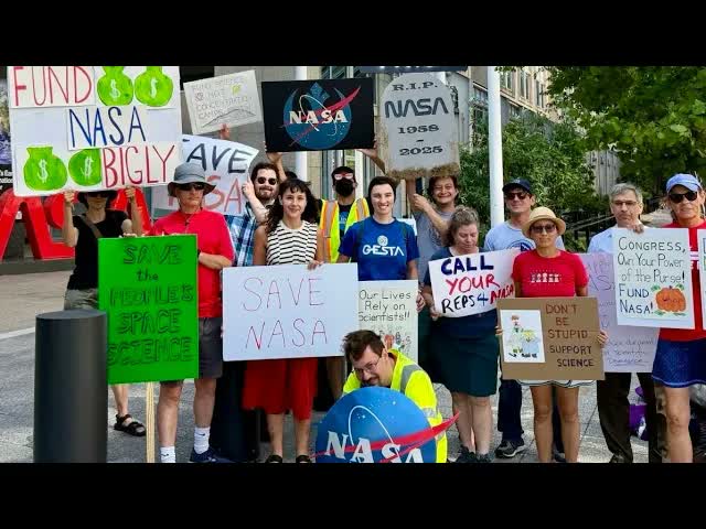 NASA workers protest science funding cuts in Washington DC
