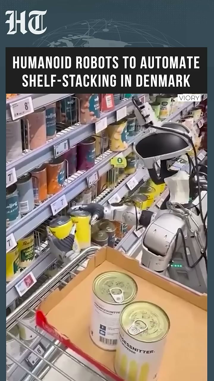 Humanoid robots begin supermarket restocking trial near Copenhagen Denmark