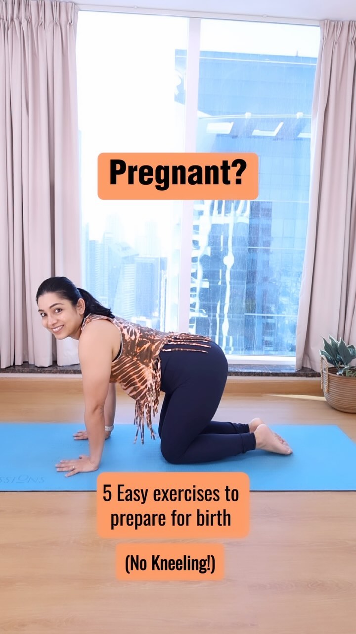 5 prenatal yoga exercises to prepare for birth without kneeling
