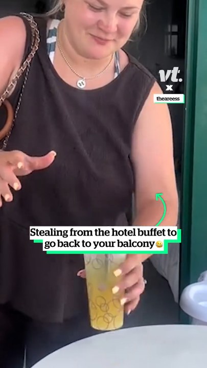 Stealing from the hotel buffet to go back to your balcony