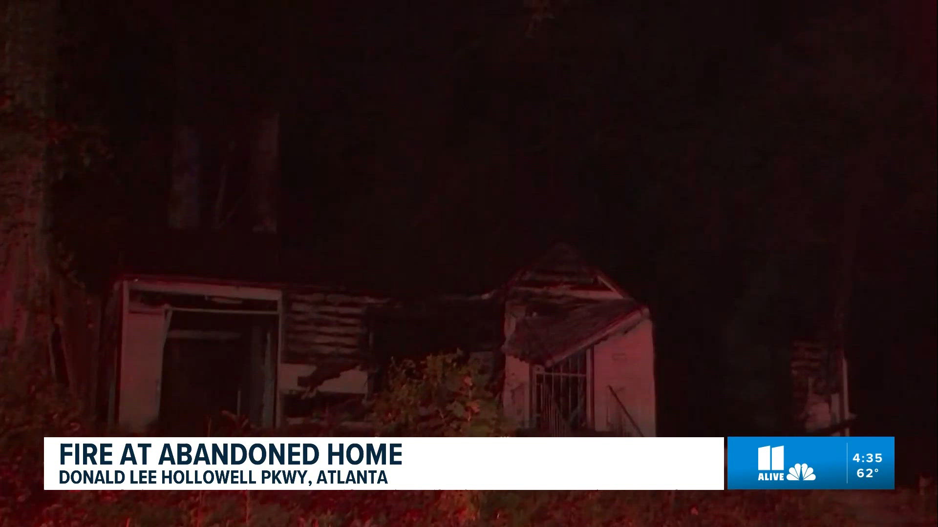 Abandoned house fire investigation in Atlanta