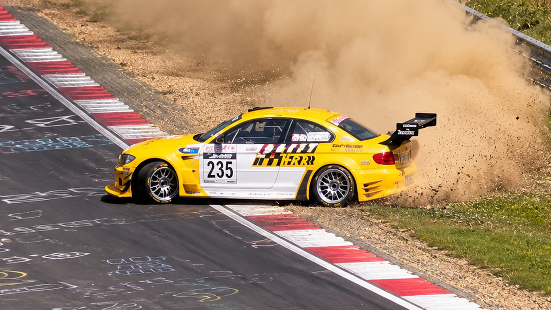 Big slides force drivers into last second Nürburgring saves