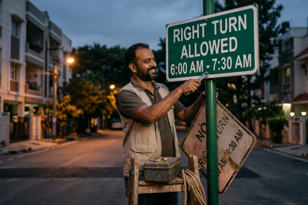 Man secretly changed a road sign to make his commute easier, says ...