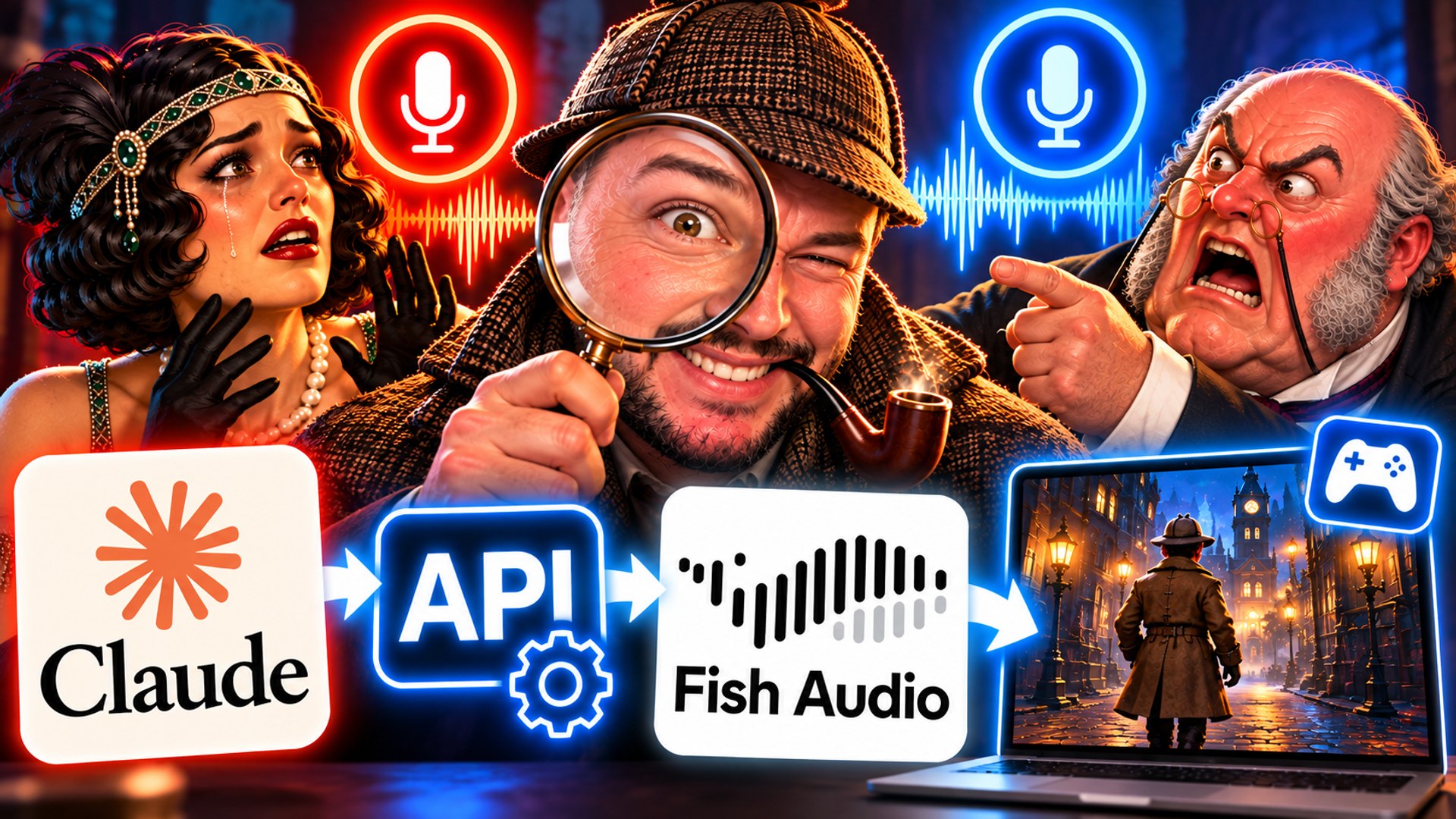 Mon jeu vidéo avec l'IA de Claude et Fish Audio