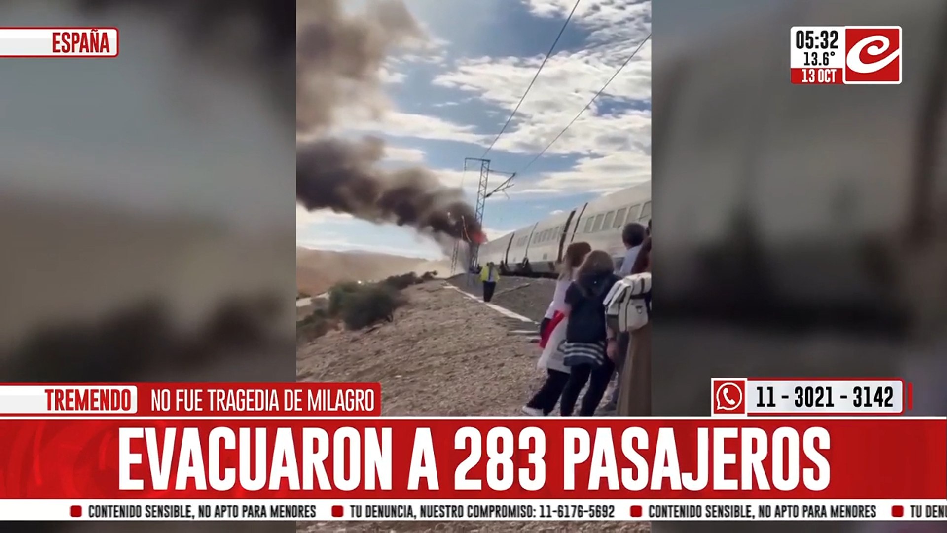 Voraz incendio de tren de alta velocidad causa pánico entre pasajeros