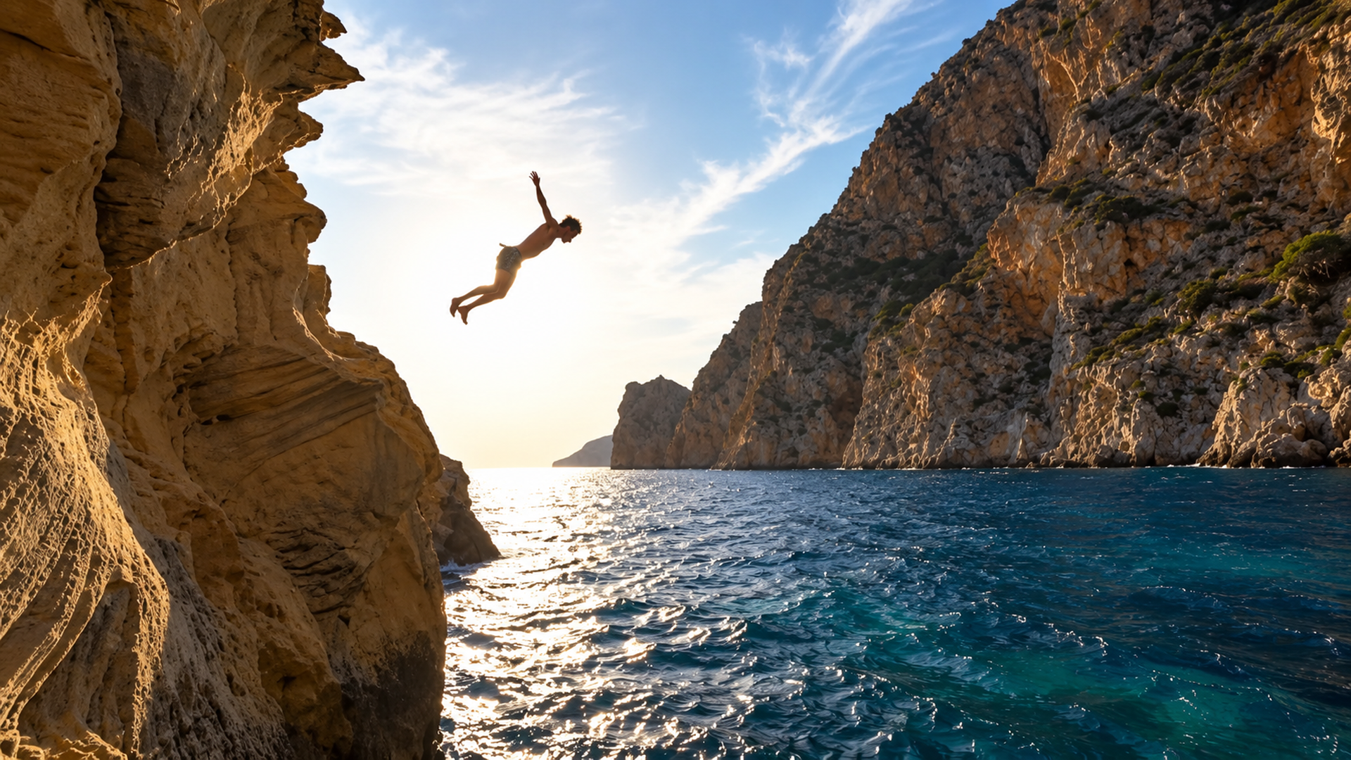 Finding secret cliff jumping spots in Ibiza