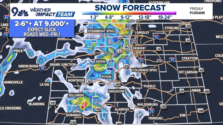 Cold front arrives bringing rain, snow chances to Colorado