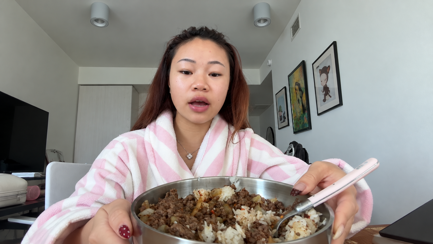 Ground beef rice bowl