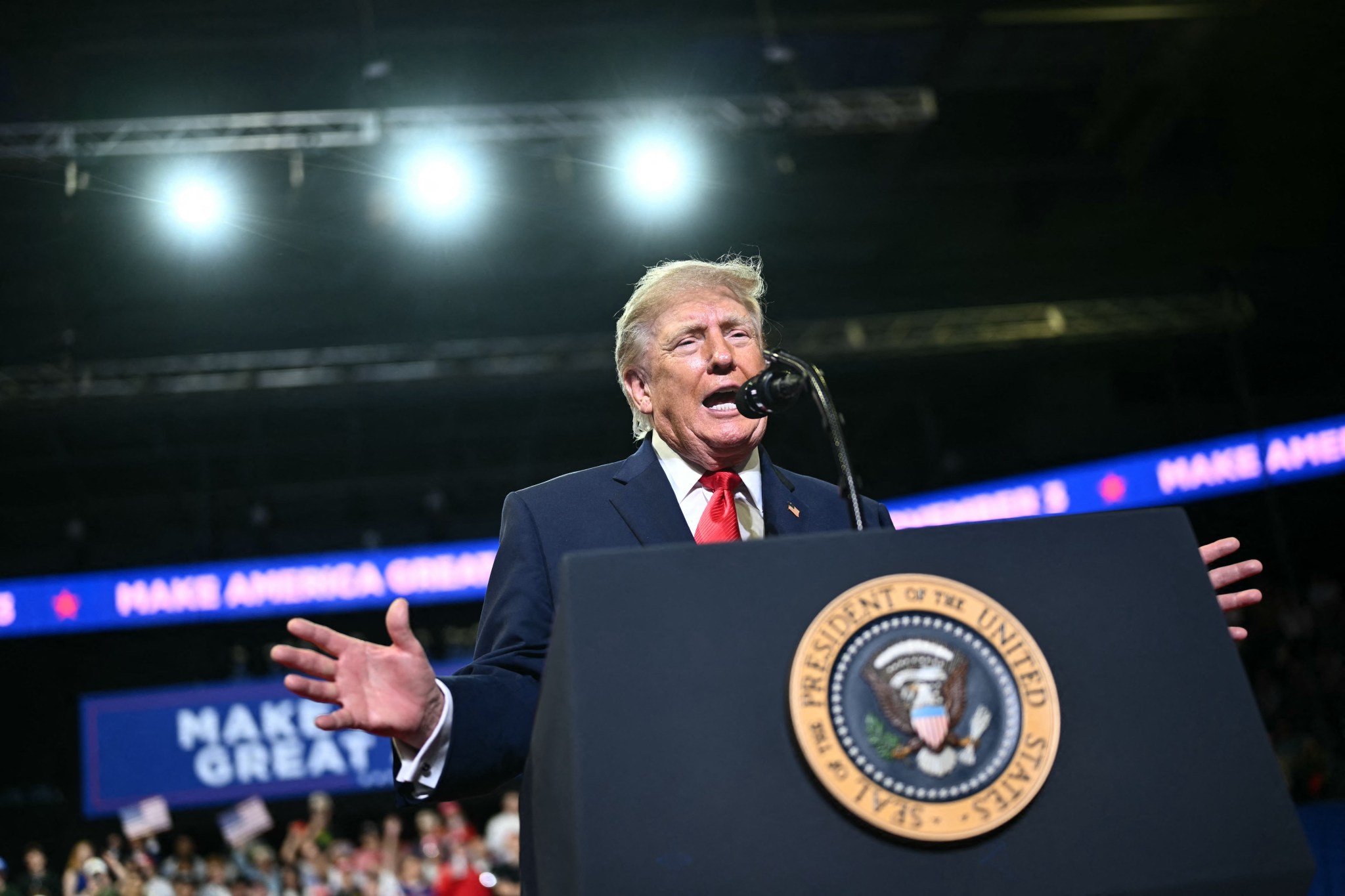 Trump rally crowd chants 'deport' as president attacks Ilhan Omar