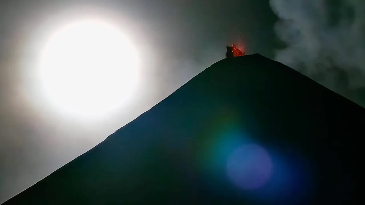 Caught on camera: Full moon creates a spectacular backdrop for Fuego ...