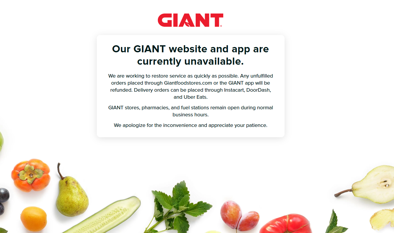 GIANT website and app down still down after 'cybersecurity incident'