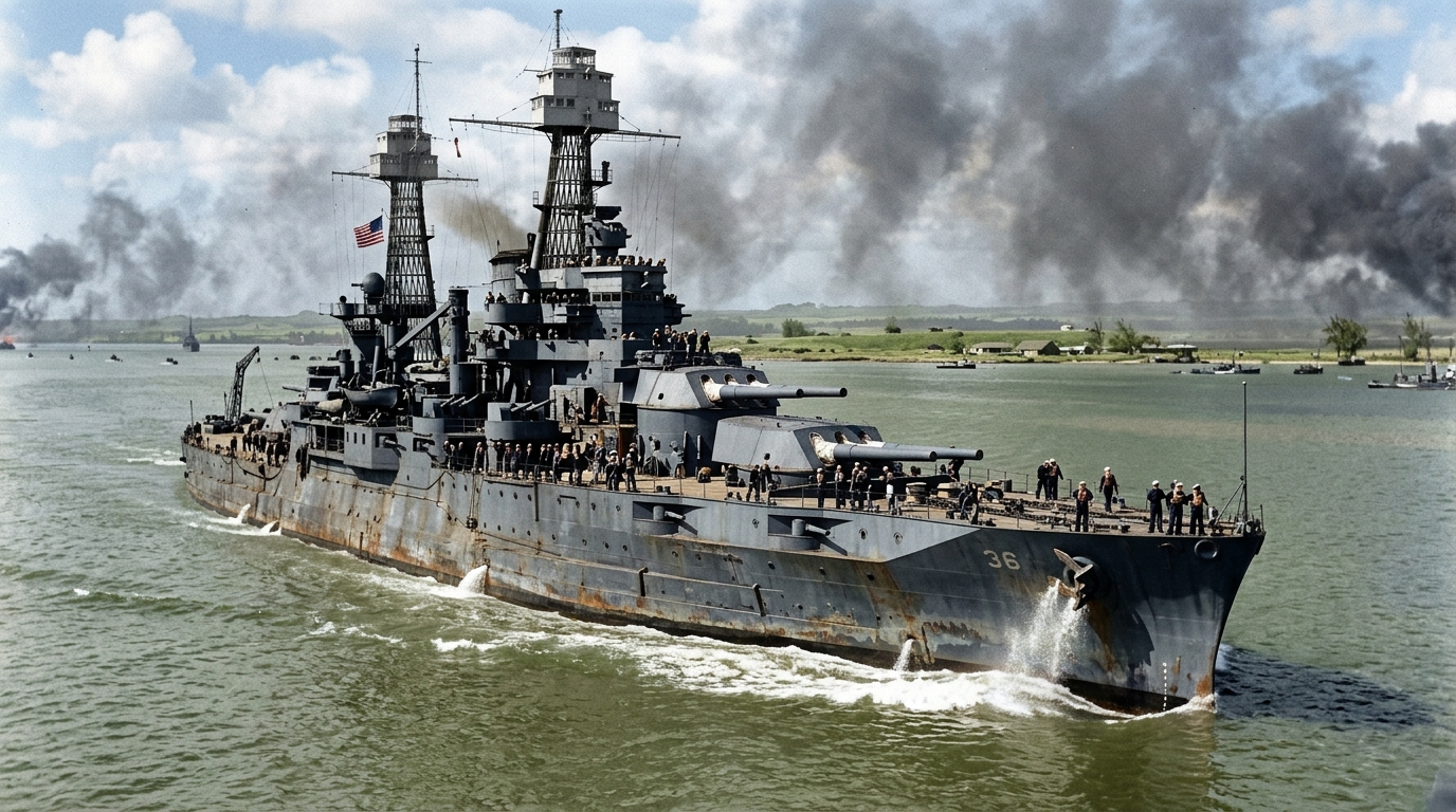 USS Nevada escaped Pearl Harbor, then turned her guns on Normandy