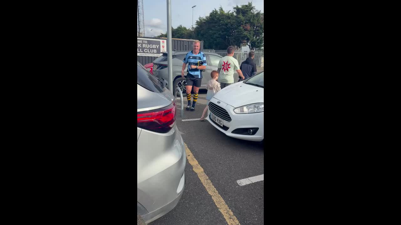 Rugby player smiles after suffering finger injury during match in ...