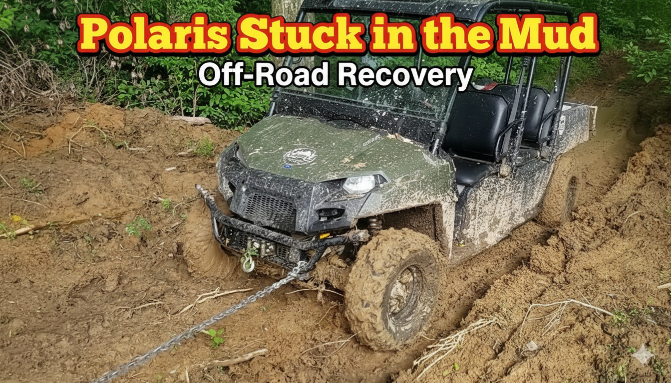 Polaris stuck in the mud – off-road recovery