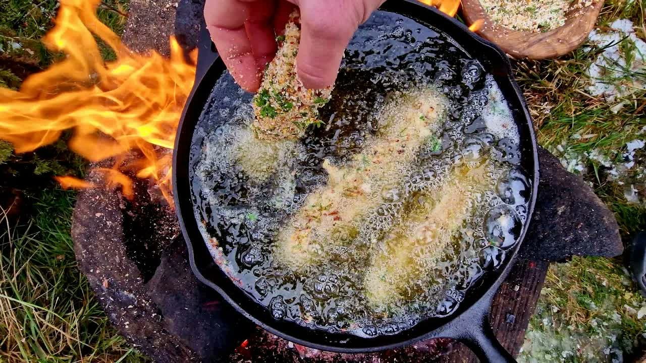 He made crispy fish fingers from scratch in the wilderness and the ...