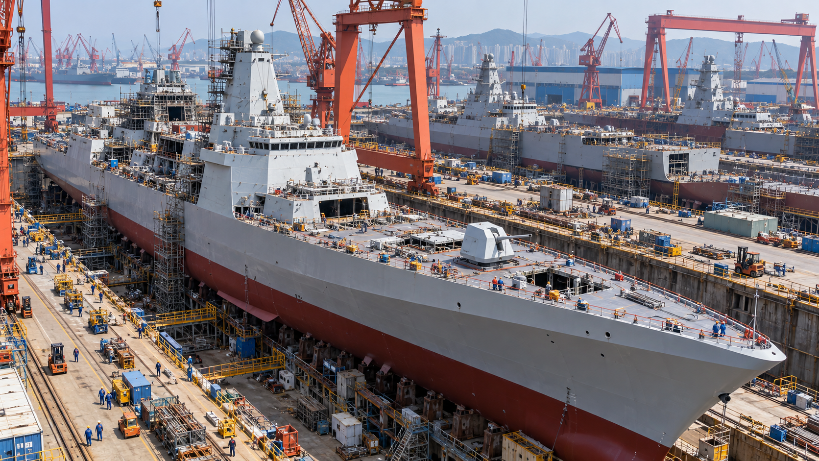 Why America can no longer build warships as fast as China