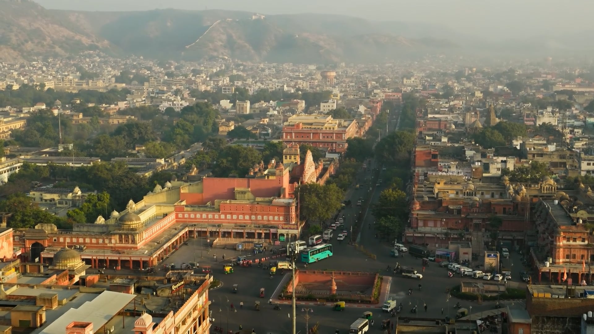 Jaipur, India: Aerial views of the famous Hawa Mahal