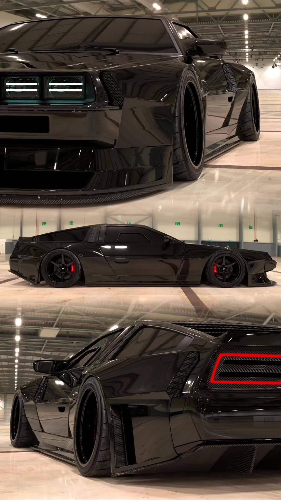 A cyberpunk DeLorean reimagined for a futuristic 2077 concept
