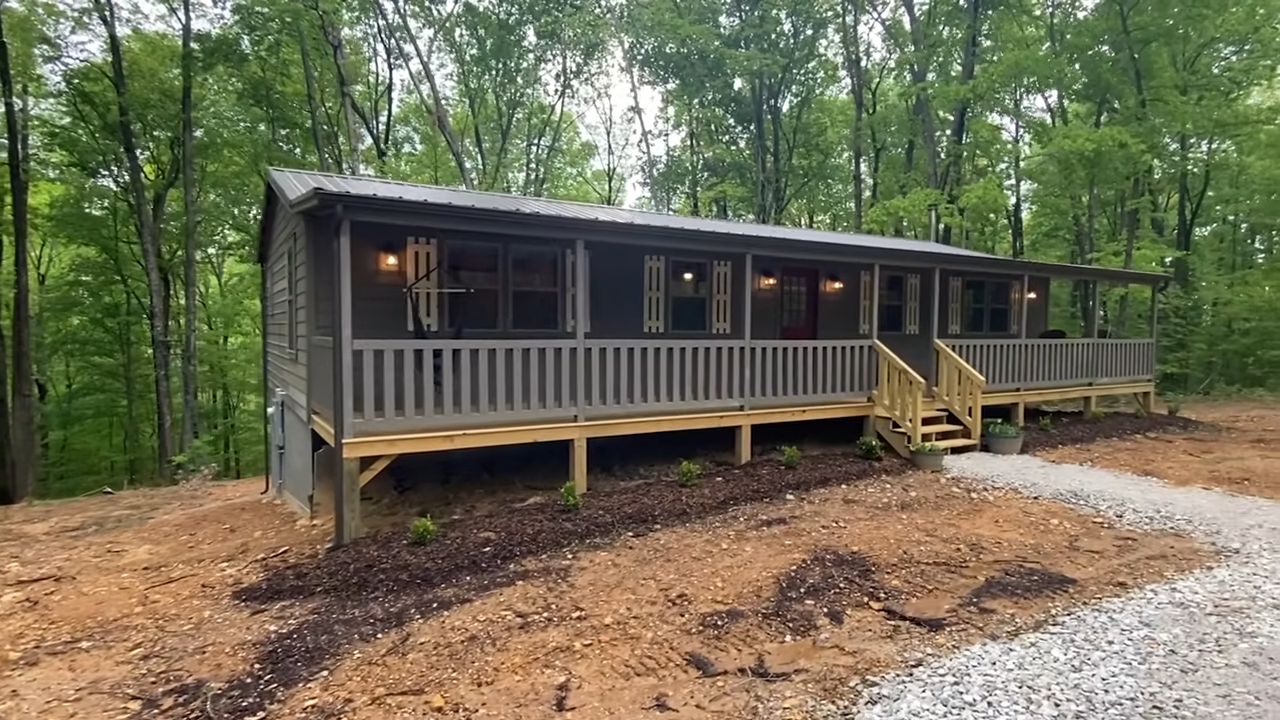 This modular cabin has a massive basement you have to see!