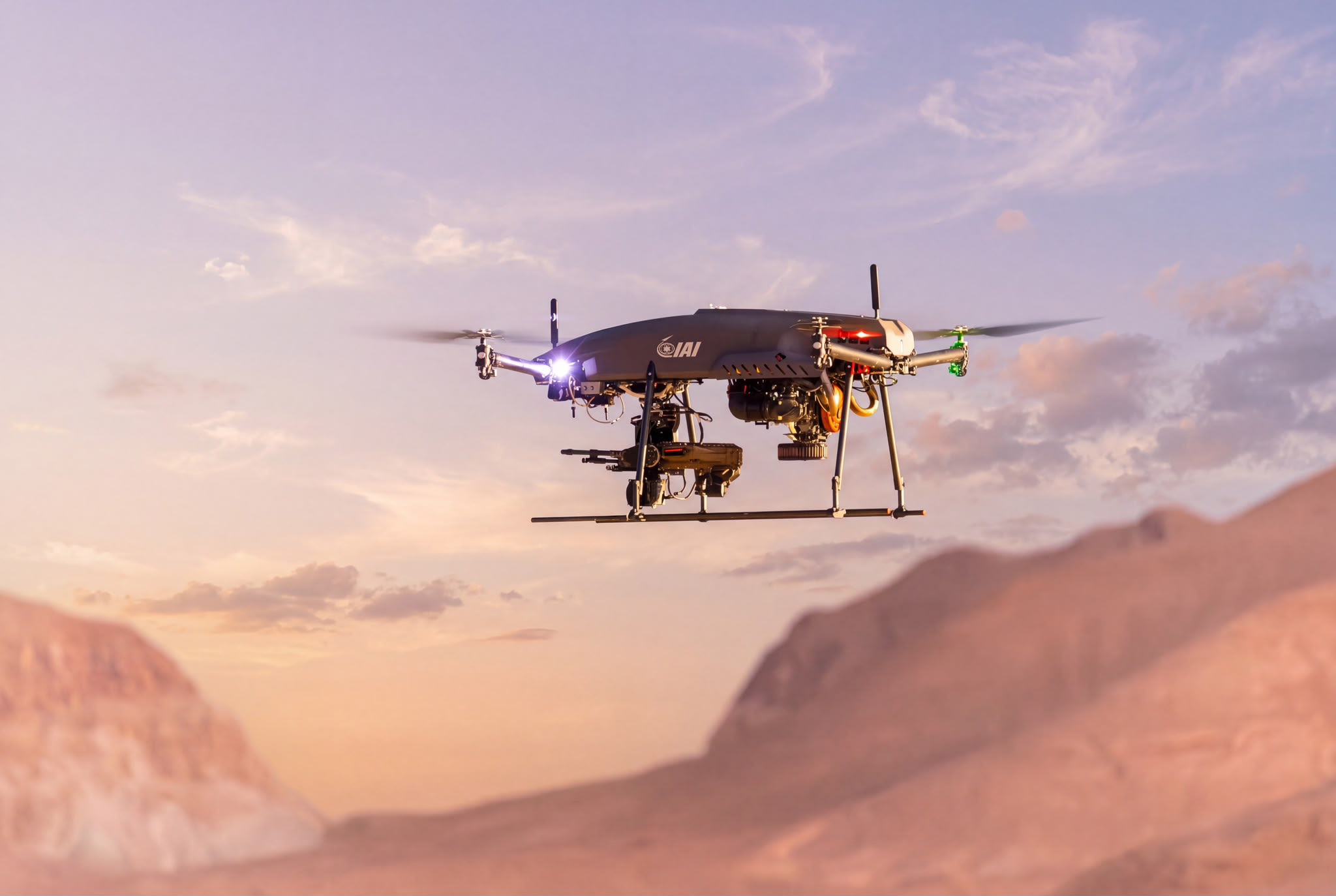 IAI, SIG SAUER test Israeli drone armed with machine gun in live-fire trial