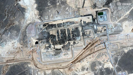 Satellite imagery shows damage to the Saudi Arabia East-West pipeline following a drone attack, on September 22. - Vantor/Reuters