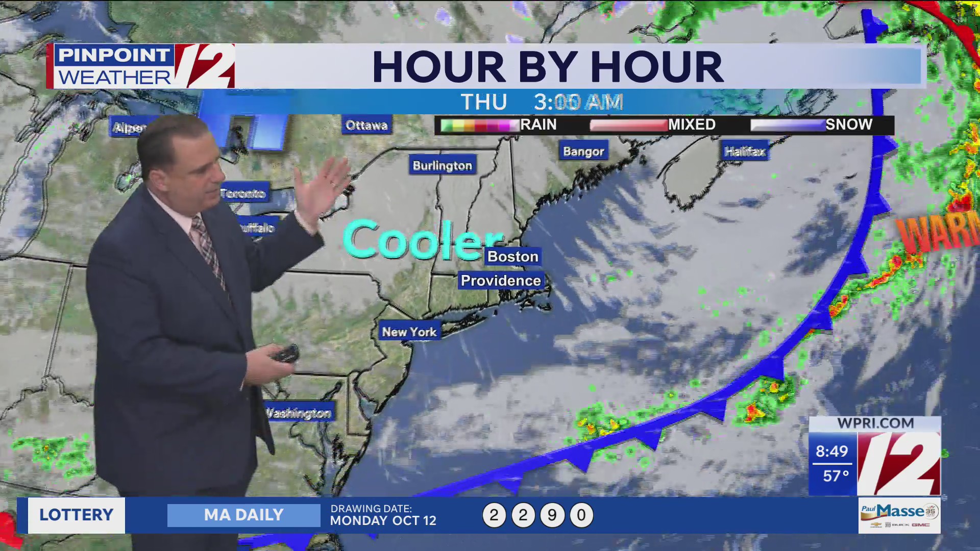 WPRI 12 weather forecast for 10/13/26: Cloudy, little drizzle today ...