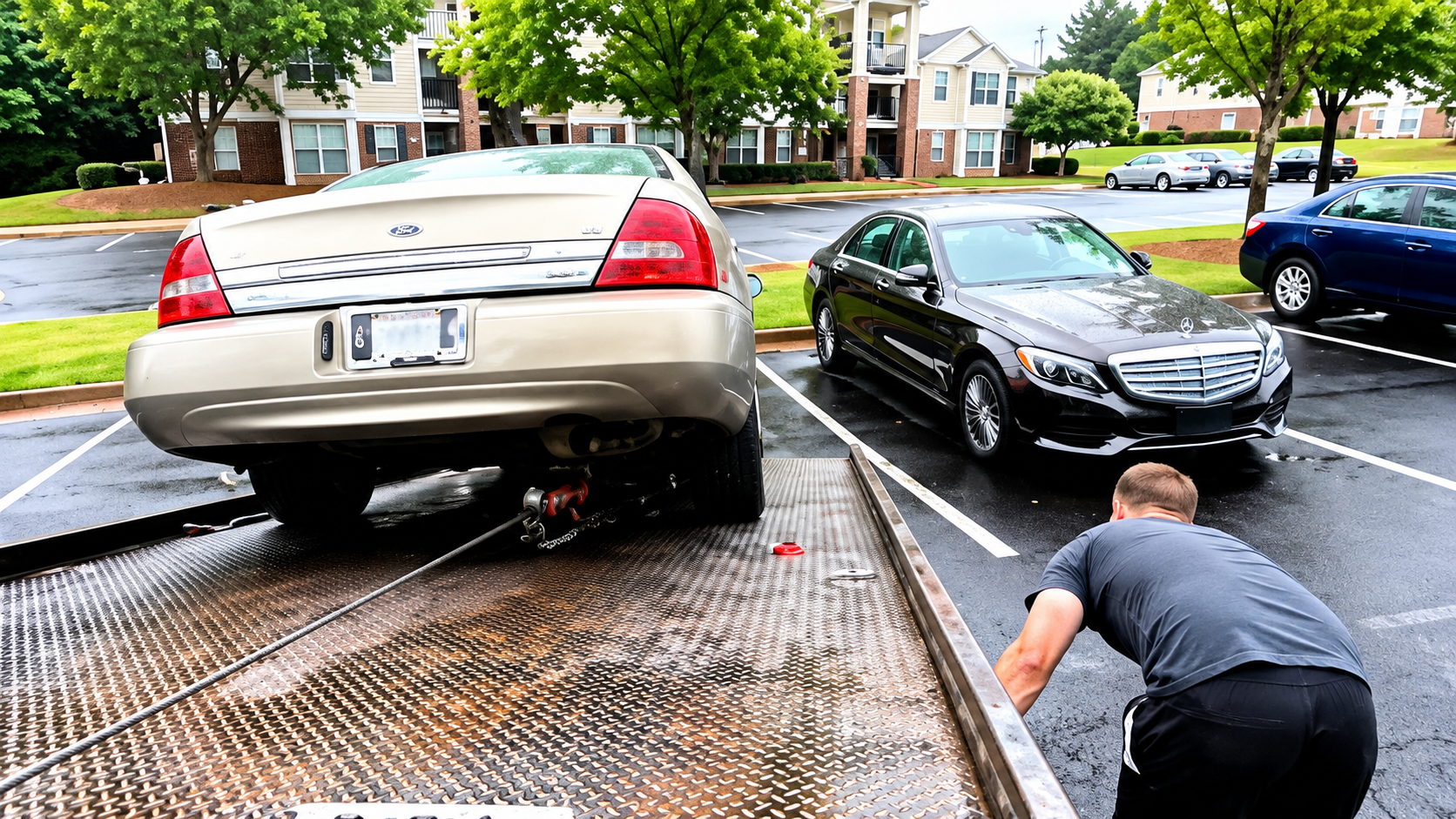 Kids play right beside this jacked-up car - TowTrucker calls it a ...