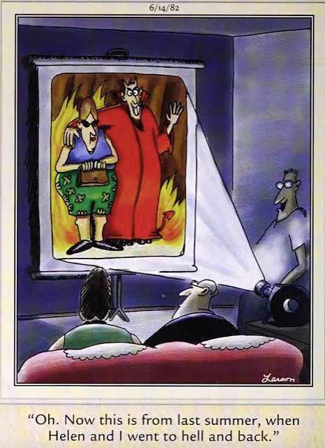 6 darkly funny Far Side comics starring the devil