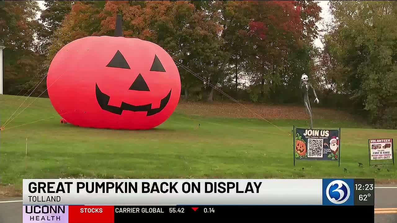 Tolland’s 30-foot inflatable pumpkin returns, supports future firefighters
