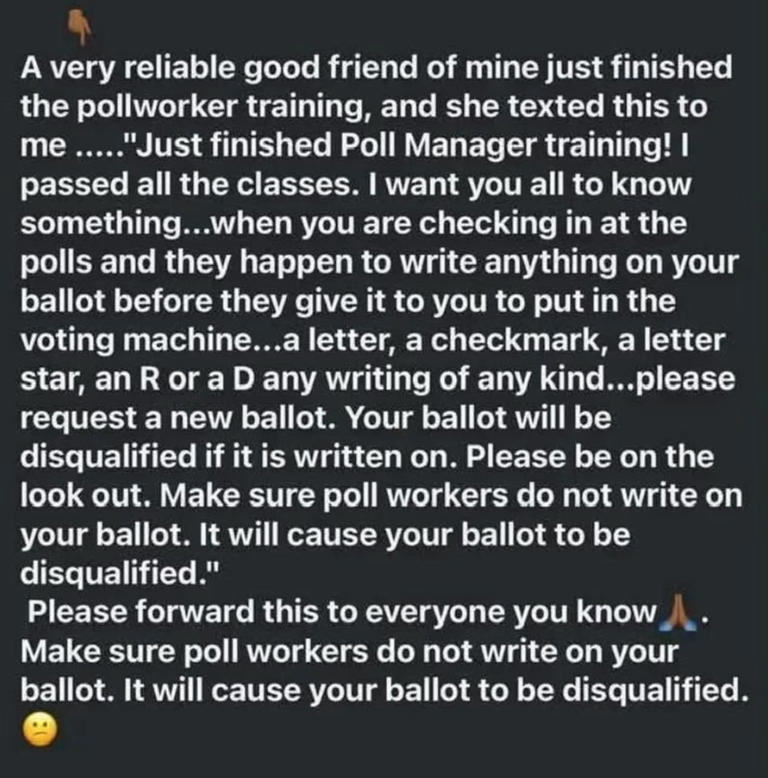 Is your ballot disqualified if poll workers mark it? Here's the truth