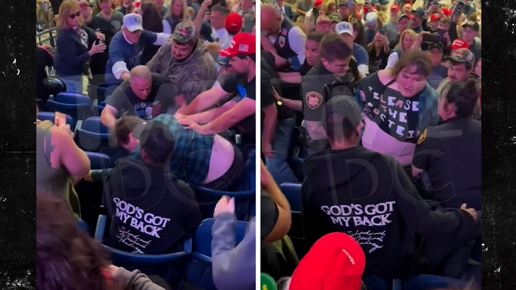 Trump protester beaten up by Ohio rally crowd as president calls them fat