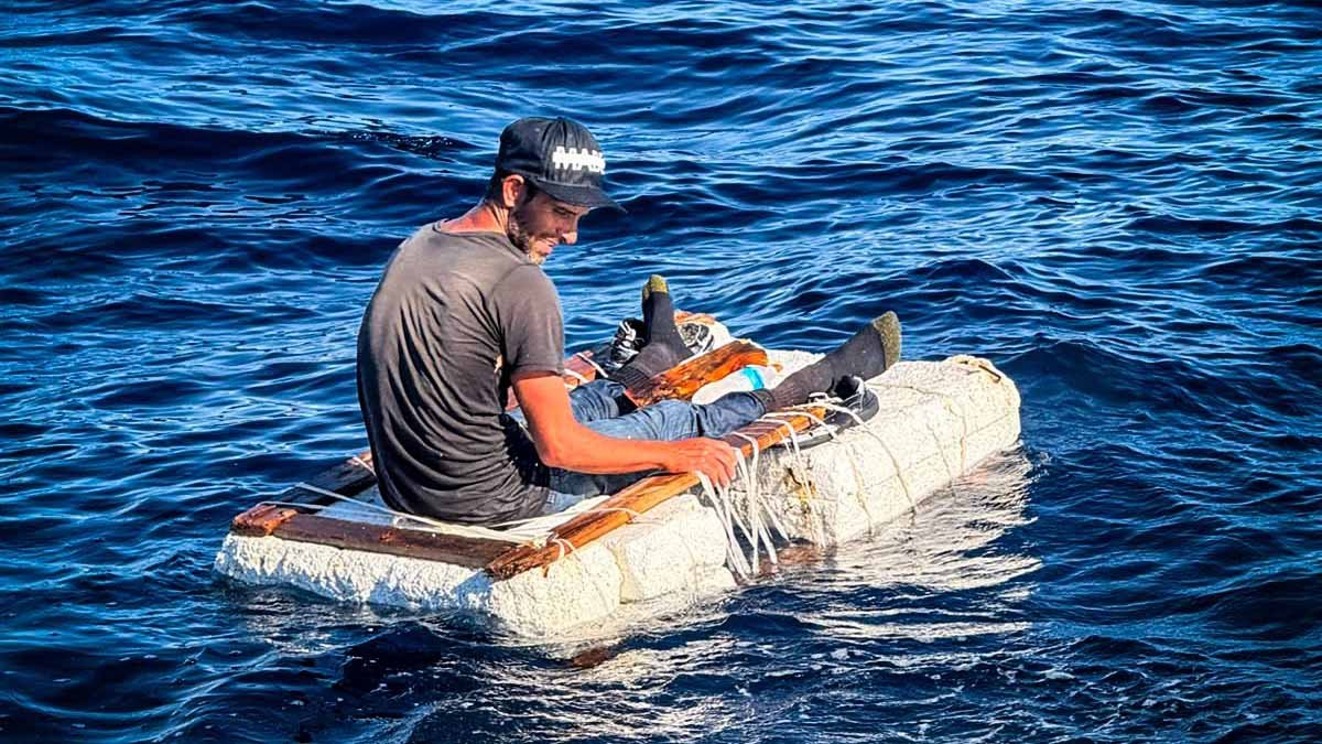 Cuban man found on makeshift raft near Key Biscayne 'fortunate to be ...