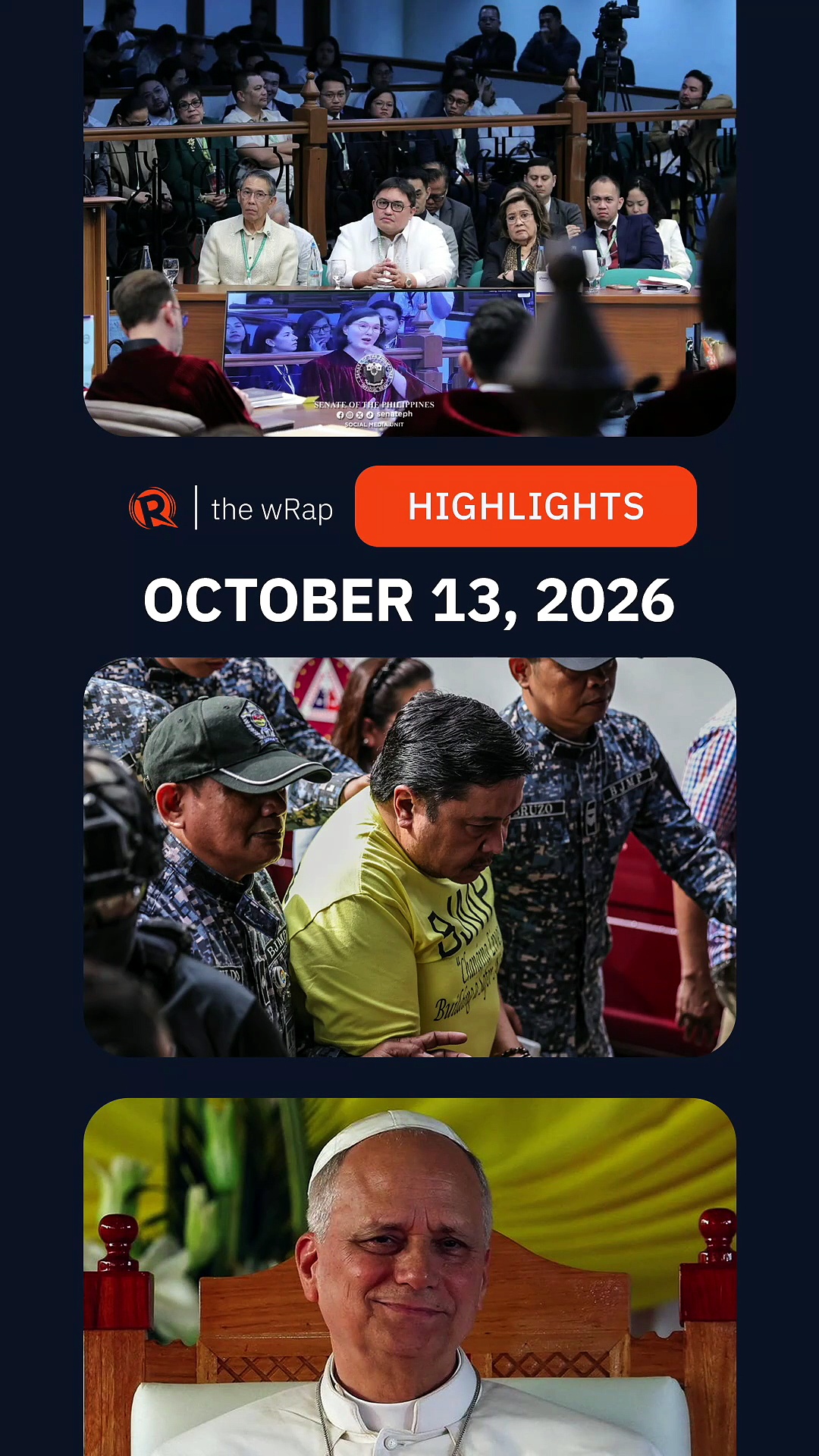 Today’s headlines: Sara Duterte, Jinggoy Estrada, Pope Leo | The wRap ...