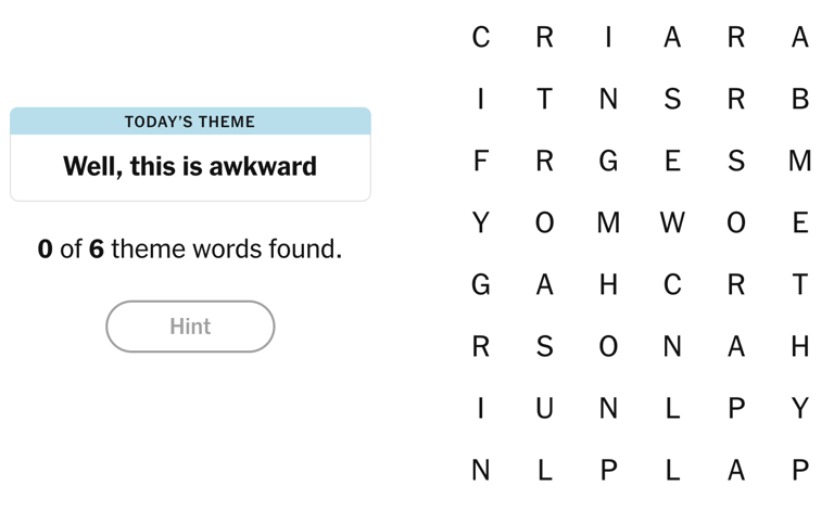 Today's NYT Strands hints (and answer) for Tuesday, October 13, 2026