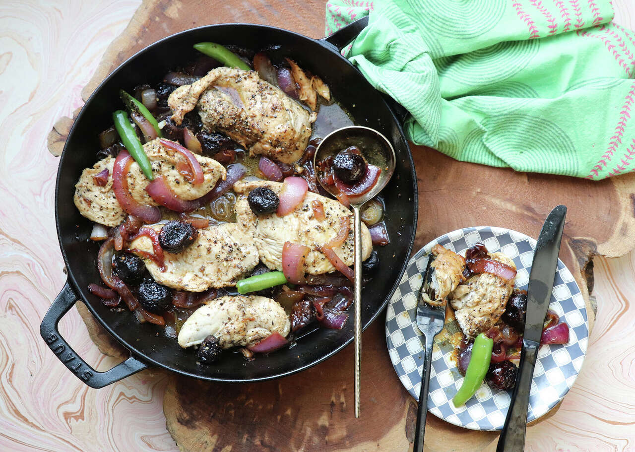 Roasted chicken and fig stew is a sweet-savory weeknight dinner