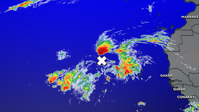 Atlantic tropical wave has been sheared apart by high winds