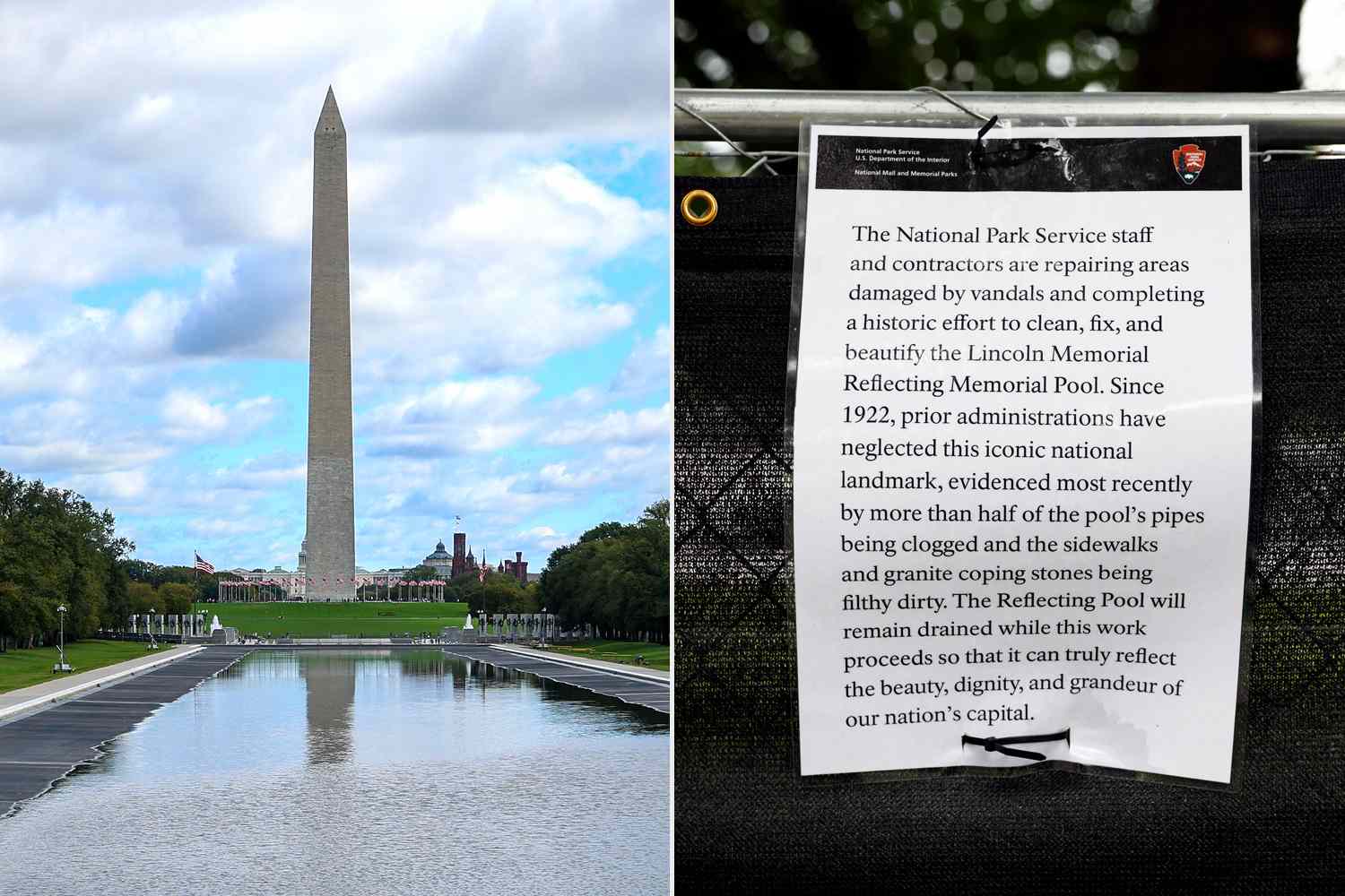 The Lincoln Memorial reflecting pool is being refilled days after Trump ...