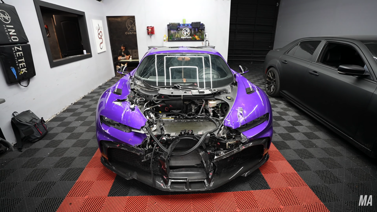 A $3 million Bugatti Chiron just crashed on a Miami street