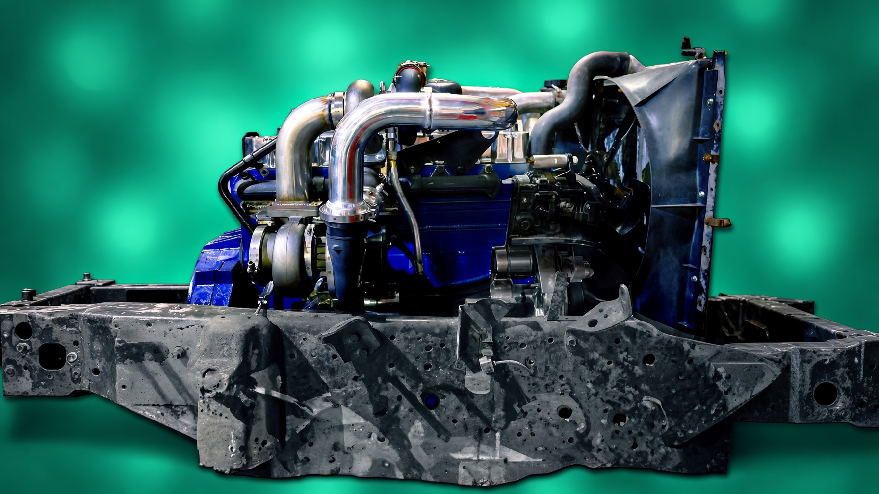 Compound turbo DT466 roars to life