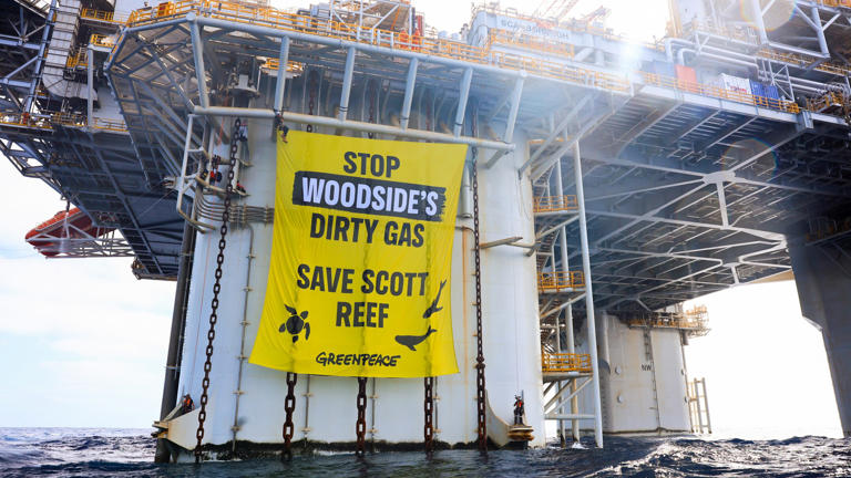 Greenpeace activists charged after Woodside Scarborough offshore gas ...