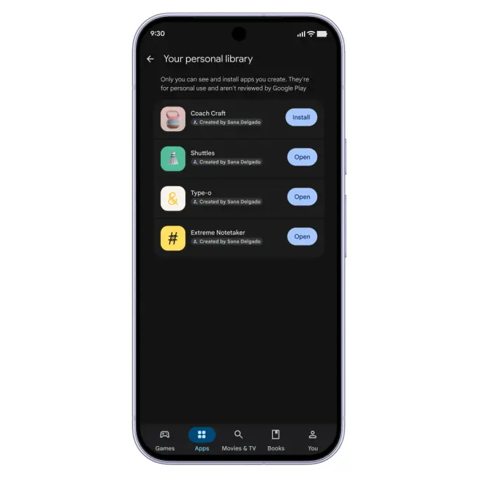 Google Play now supports private, vibe-coded apps built just for you