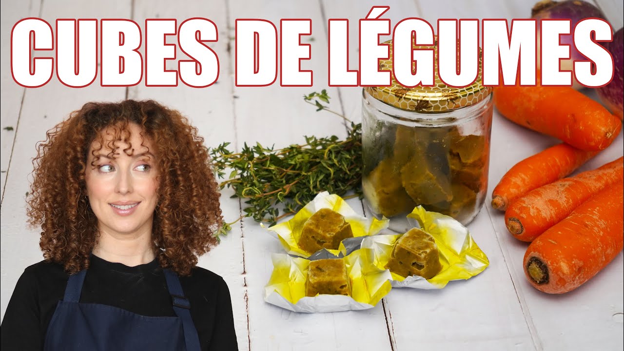 Homemade vegetable stock cubes with fresh ingredients