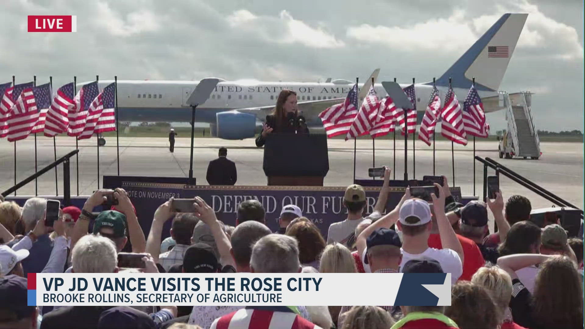 US Secretary of Agriculture Brooke Rollins speaks at Tyler midterm ...