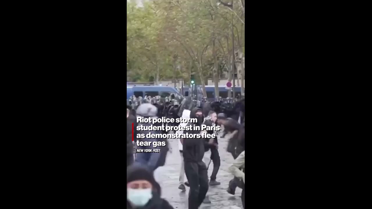 Riot police storm student protest in Paris