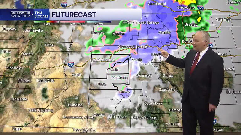 Valley rain and mountain snow will fall through Thursday morning