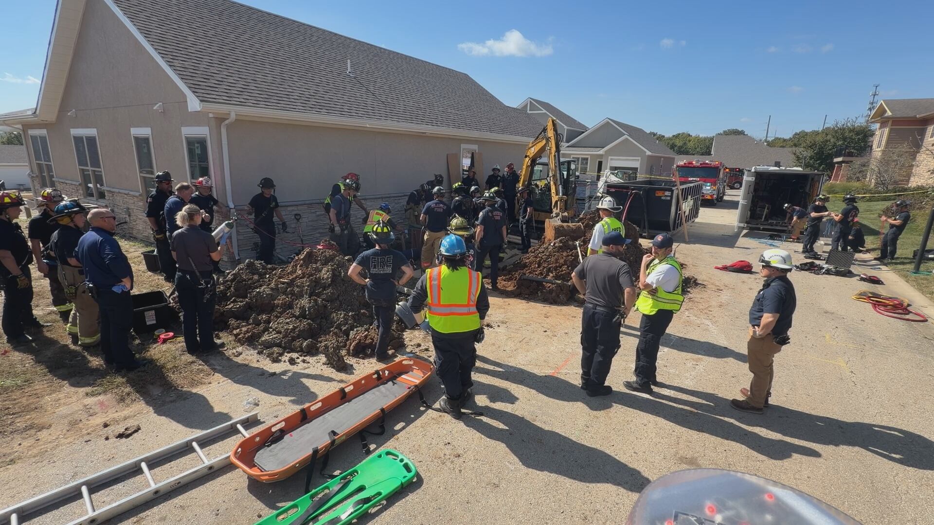 Construction worker freed after trench collapse in Overland Park