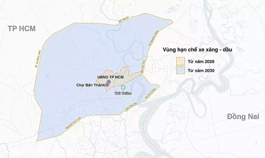 Khu vực LEZ hạn chế xe qua hai mốc thời gian. Đồ họa: Hoàng Thanh