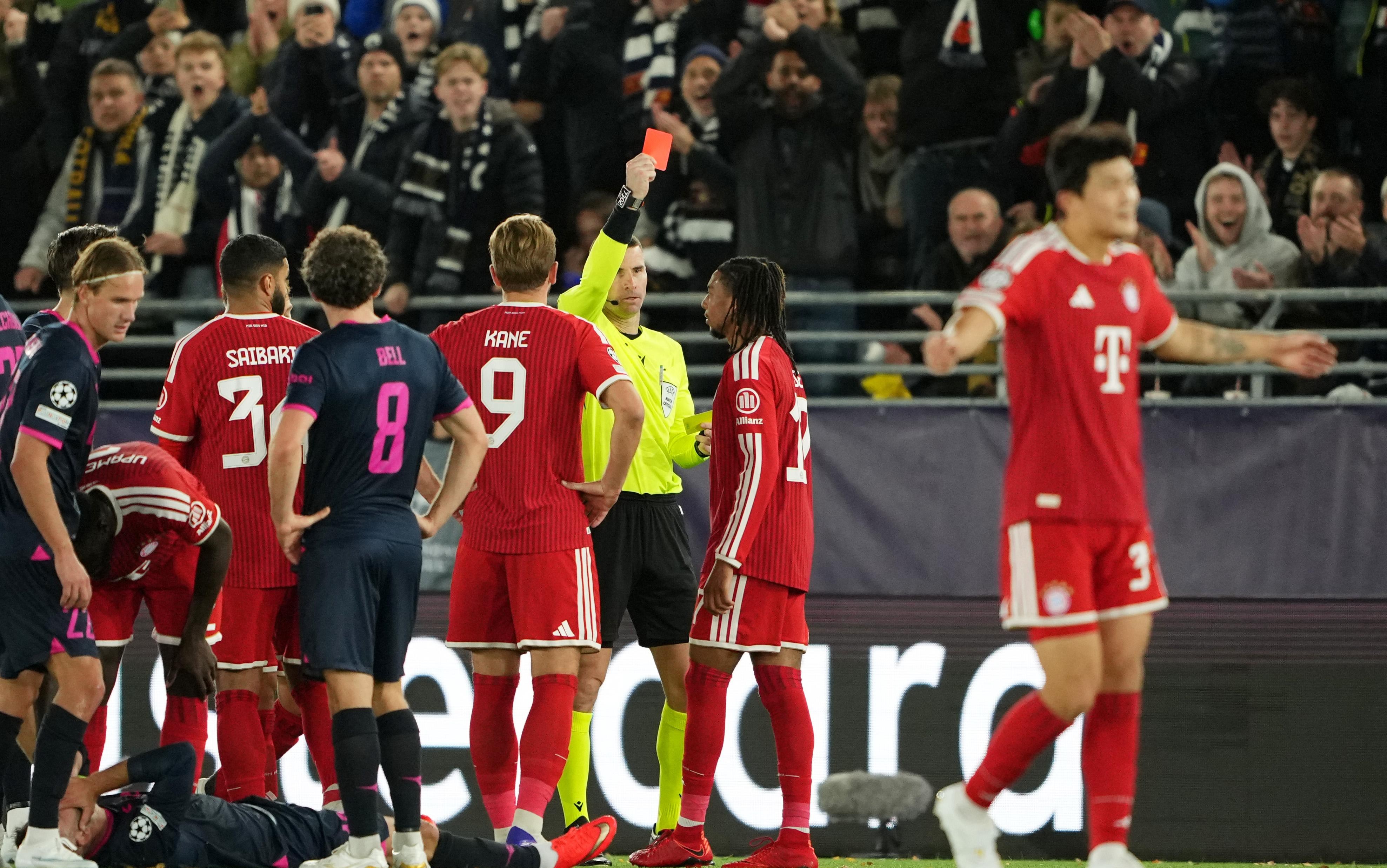 Michael Olise sent off for first time in career in Bayern Munich’s 3-3 ...